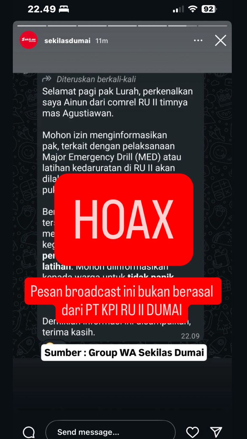 Berita yang Beredar Mengatasnamakan Comrel RU II Ternyata Hoaks, ini Klarifikasinya