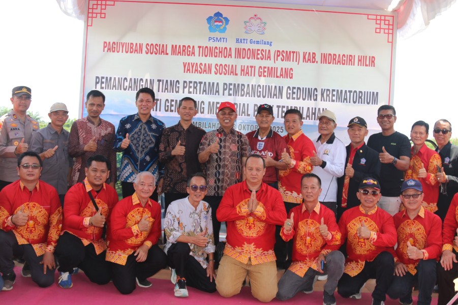 Bupati Inhil Resmikan Pemancangan Tiang Pertama Krematorium Hati Gemilang Memorial Park Tembilahan