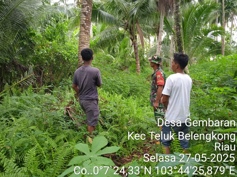 Cegah Kebakaran Lahan di Musim Kemarau, Babinsa Koramil 06/Kateman Gencarkan Patroli dan Sosialisasi Karhutla