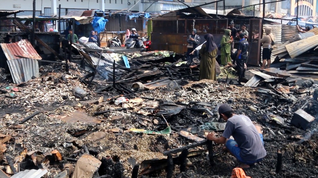 Usai Kebakaran Pasar Terapung, Disdagtri Inhil Gerak Cepat Data 313 Kios Hangus Terbakar