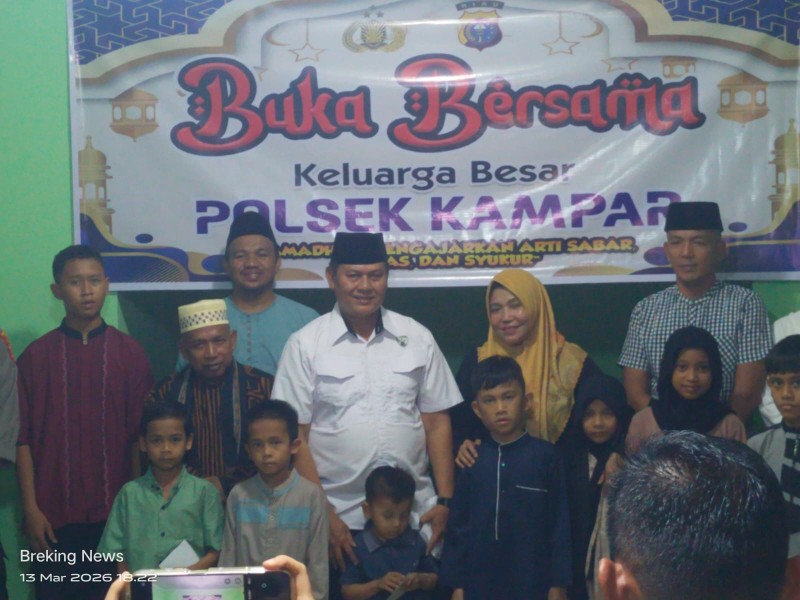Polsek Kampar Gelar Buka Puasa Bersama Anak Yatim dan Awak Media, Tebar Kepedulian di Bulan Suci Ramadhan 1447 H