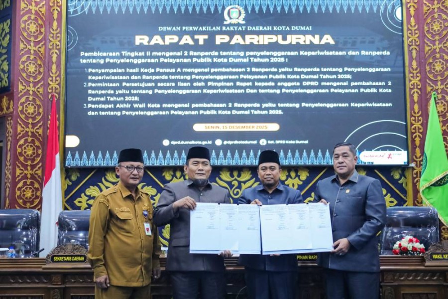 Pemko dan DPRD Dumai Sepakati Ranperda Kepariwisataan serta Pelayanan Publik