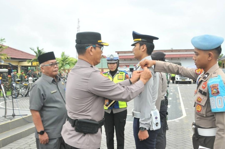 Wujudkan Rasa Aman Selama Nataru, Polres Inhu Apel Gelar Pasukan Operasi Lilin LK