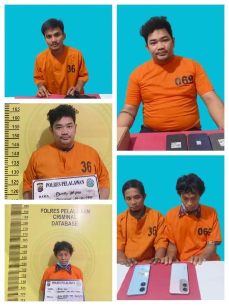 Satresnarkoba Pelalawan Bongkar Rantai Sabu, Enam Tersangka Diamankan