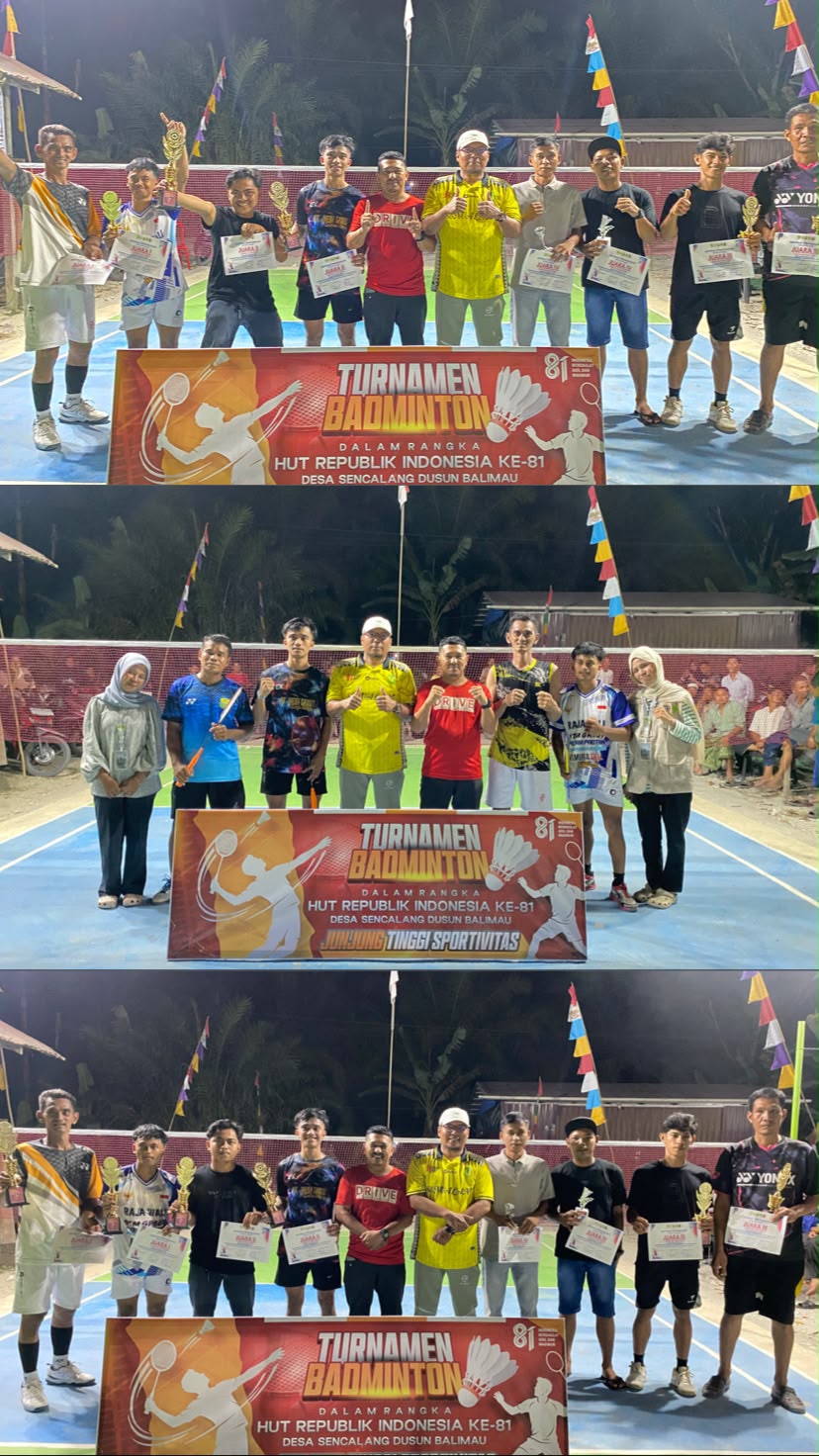 Mahasiswa KKN Tematik UNISI 2026 Berpartisipasi dalam Penutupan Turnamen Badminton HUT RI ke-81 di Dusun Balimau