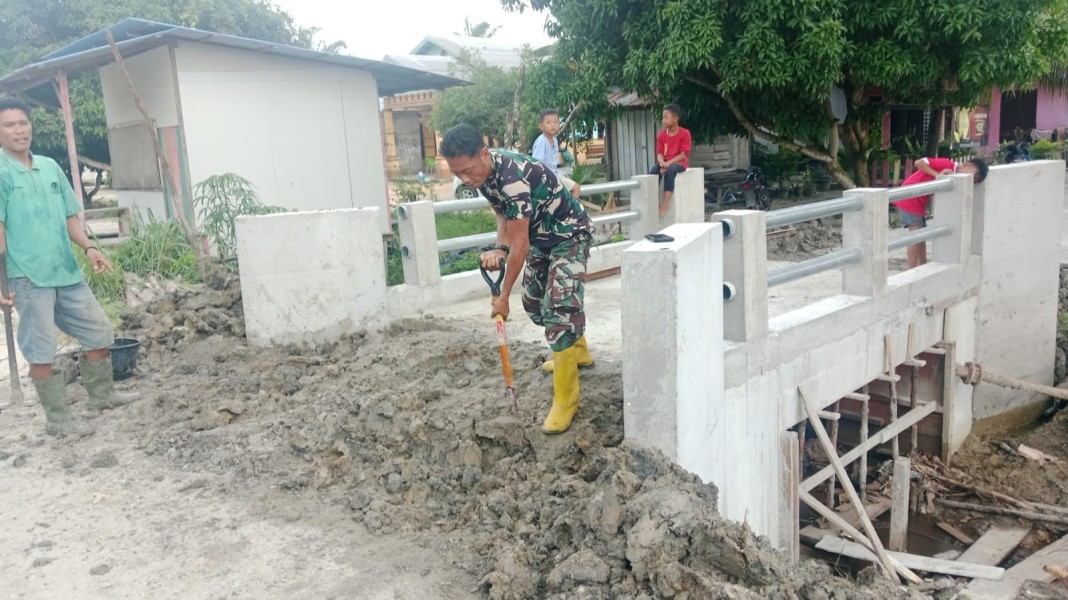 Kodim 0320 Dumai Lanjutkan Pembangunan Jembatan Beton, Permudah Akses 140 Warga