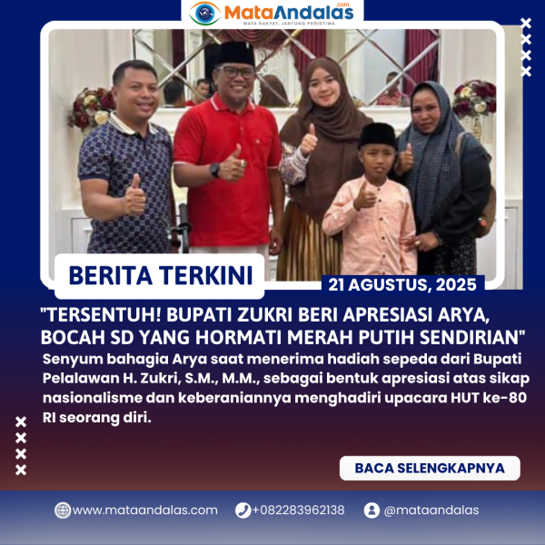 Viral! Momen Arya, Bocah SD yang Ikut Upacara Penurunan Bendera, Bupati Zukri Beri Apresiasi: Semangat Nasionalismu Luar Biasa!