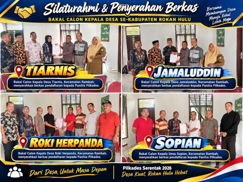 Empat Bakal Calon Kepala Desa Rambah Tengah Barat Resmi Mendaftar, Panitia Tunggu Perbaikan Berkas