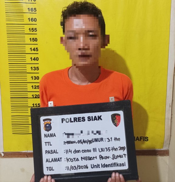 Polsek Minas Tangkap Residivis Kasus Narkotika, Amankan Ganja 3,56 Gram
