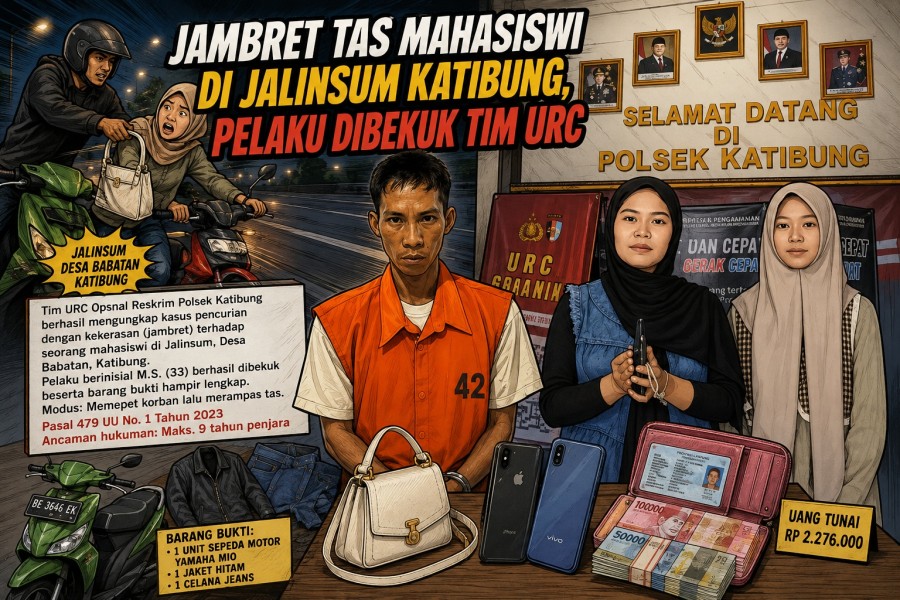 Jambret Tas Mahasiswi di Jalinsum Katibung, Pelaku Dibekuk Tim URC