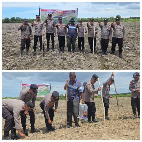 Polsek Sungai Sembilan Tanam Jagung Pipil di Awal Tahun Dukungan Program Ketahanan Pangan Nasional 2026