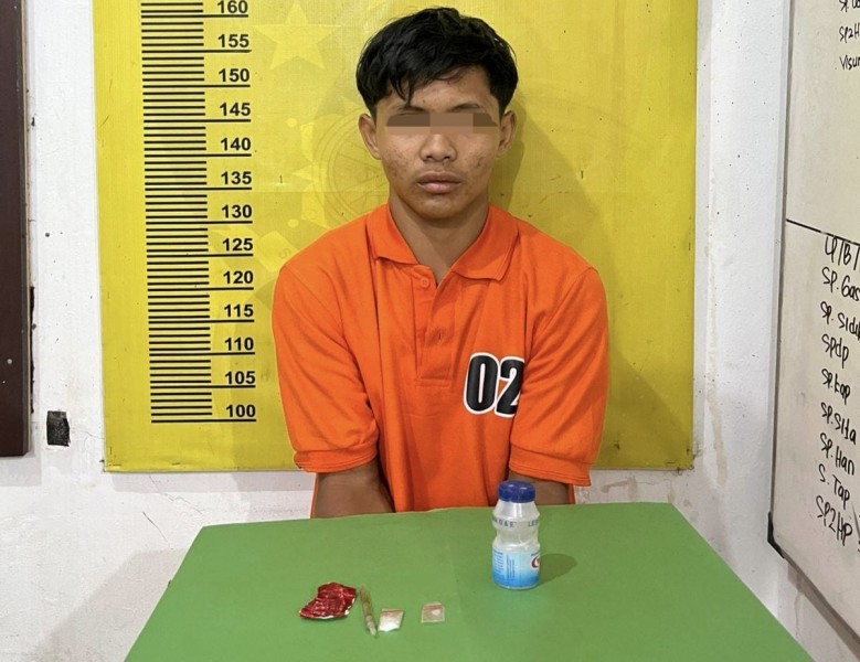 Bawa Sabu Dari Inhil, Pemuda Ini Disergap Polsek Batang Gansal Saat Melintas