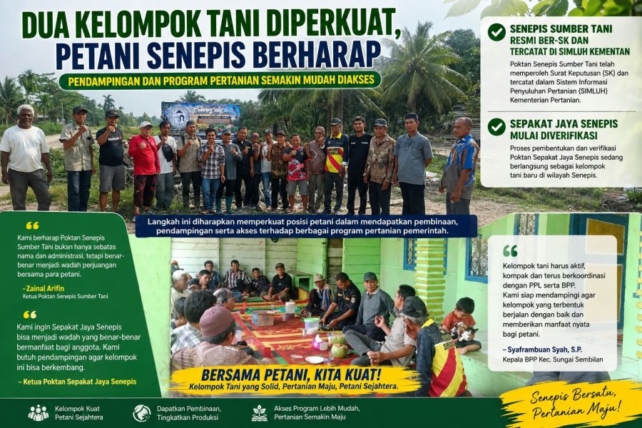 Dua Kelompok Tani Diperkuat, Petani Senepis Berharap Pendampingan dan Program Pertanian Semakin Mudah Diakses