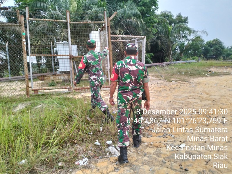 Babinsa Serma Risman Girsang Pimpin Patroli Penguatan Binter SKK Migas–PHR di Minas