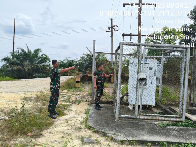 Kodim 0322/Siak Melalui Koramil Minas, Perkuat Binter SKK Migas Lewat Patroli dan Komsos di Area PT. PHR Minas Field