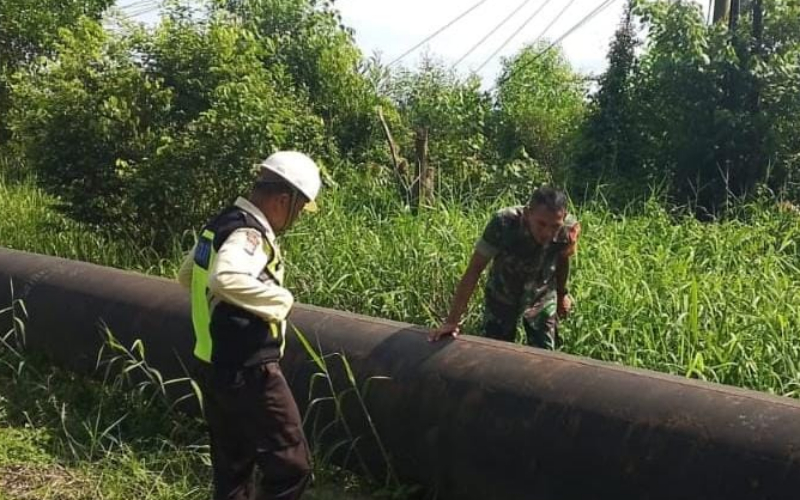 Amankan Objek Vital Nasional, Koramil 01 Dumai dan Security Pertamina Gelar Patroli Bersama