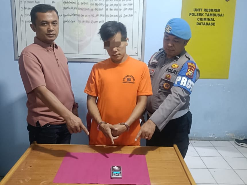 Polsek Tambusai Tangkap Pengedar Narkoba di Tambusai Barat, Amankan Barang Bukti 1,29 Gram Sabu