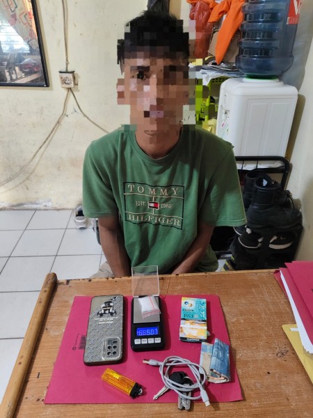 Unit Reskrim Polsek Pangkalan Kuras Ringkus Pengedar Sabu 5 Gram di Kesuma, 1 Pria Diamankan