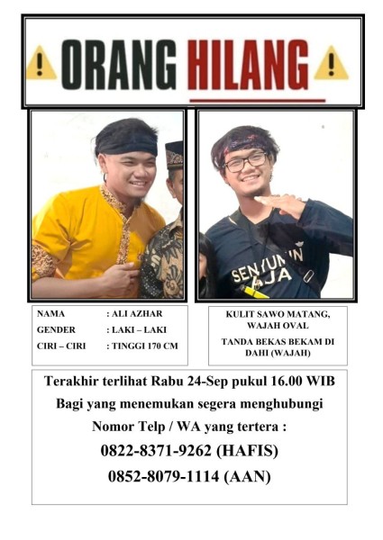 Info Orang Hilang: Ibu Hanya Ingin Ali Pulang…