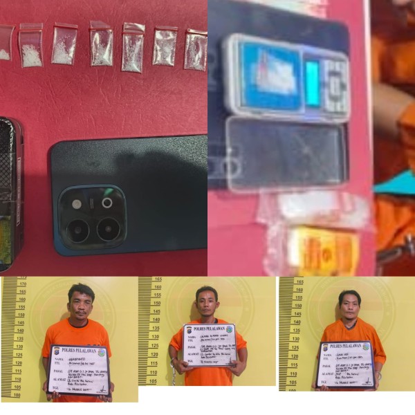 Polres Pelalawan Bongkar Jaringan Sabu, Tiga Pelaku Ditangkap