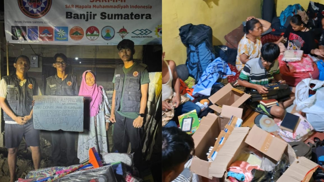 Peduli Bencana, Himadikum UMRI Serahkan Bantuan Korban Banjir di Aek Ngadol Tapanuli Selatan