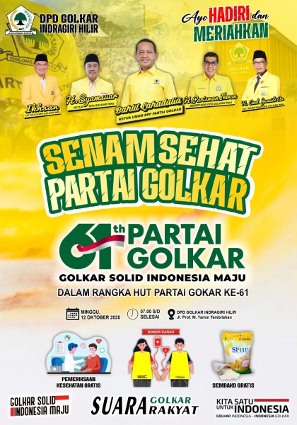 Golkar Inhil Rayakan HUT ke-61 dengan Aksi Sosial dan Gerakan Menanam