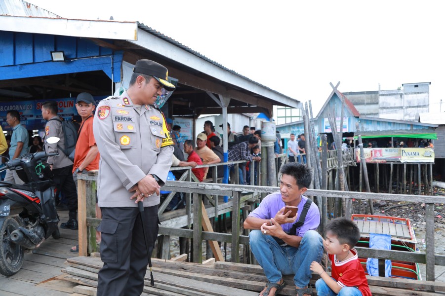 Pastikan Kelancaran Arus Balik, Kapolres Inhil Pantau Langsung Pelabuhan Sungai Guntung