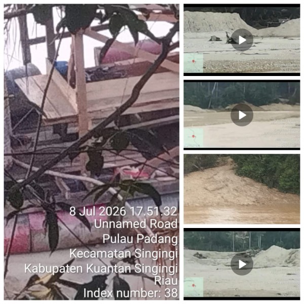 Diduga Marak, Sekitar 50 Rakit PETI Beroperasi di Pulau Padang; Warga Minta Aparat Segera Bertindak
