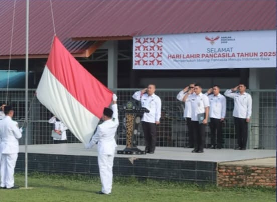 Lapas Pasir Pangaraian Gelar Upacara Hari Lahir Pancasila, Warga Binaan Kibarkan Merah Putih