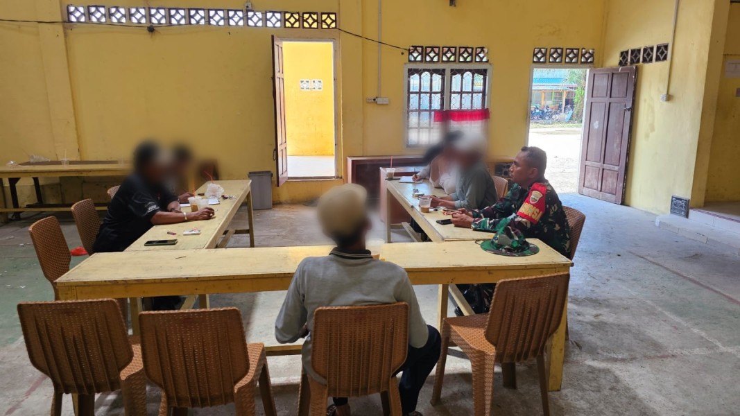 Babinsa Koramil 06/Kateman Dampingi Penyelesaian Konflik Warga