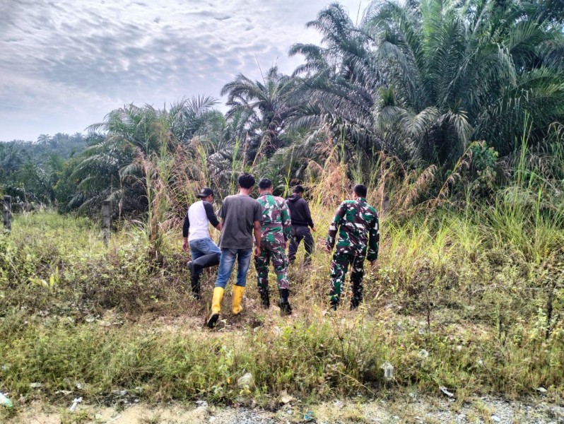 Babinsa Koptu Salomo Sembiring Laksanakan Patroli Karhutla di Minas Timur