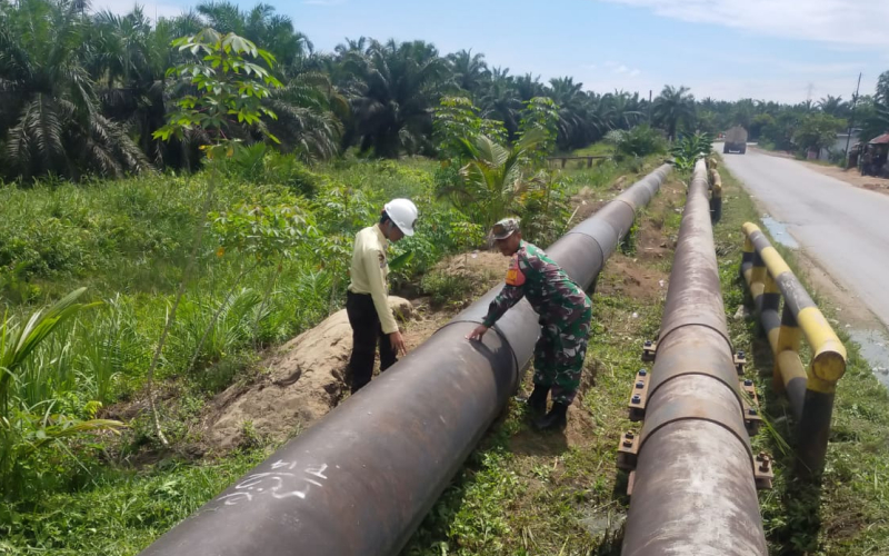 Patroli Gabungan Amankan Jalur Pipa Minyak di Sungai Sembilan Dumai