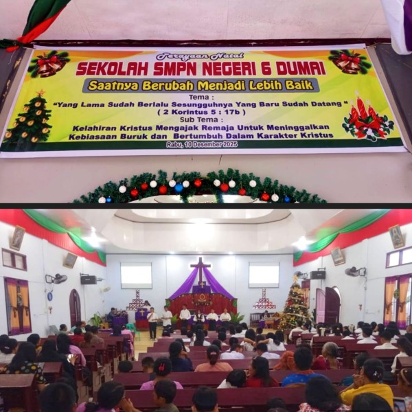 SMPN 6 Dumai Gelar Perayaan Natal Bertema “Saatnya Berubah Lebih Baik”, Suasana Khidmat dan Penuh Sukacita