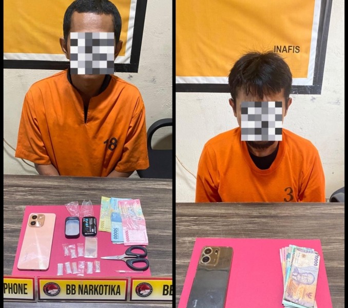 Dua Pengedar Shabu Diringkus di Tembilahan, Polres Inhil Sita Barang Bukti dan Uang Tunai