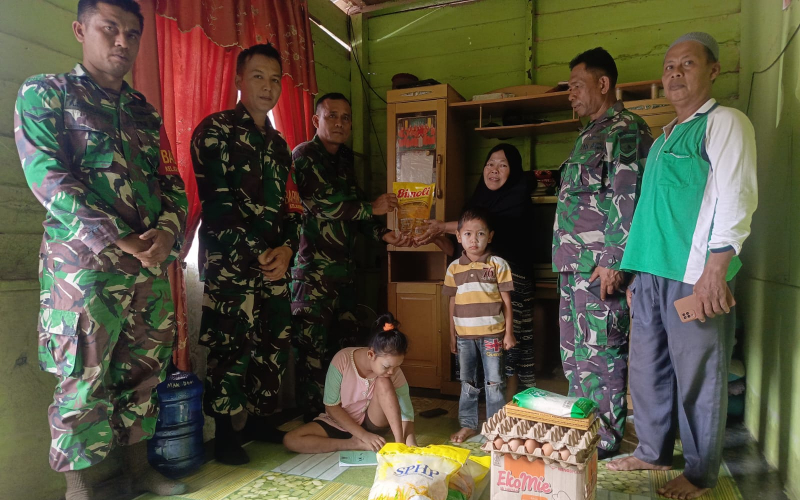 Kodim 0320 Dumai Tebar Kepedulian, Bantu Anak Yatim Piatu di Bukit Kayu Kapur
