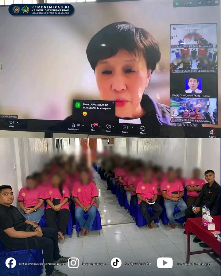 Fasilitasi Kegiatan Keagamaan, Warga Binaan Lapas Pasir Pangarayan Ikuti Ibadah Online Jumat Agung