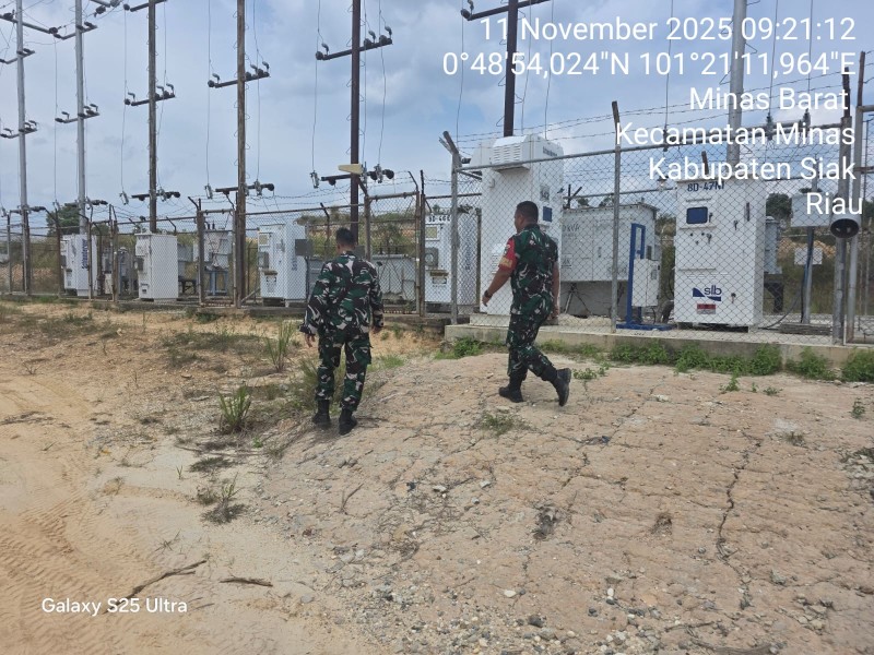 Babinsa Serda Mayus dan Kopda AKP Hutagalung Laksanakan Patroli Penguatan Binter SKK Migas di Minas