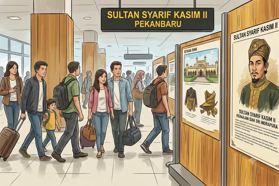 Kejayaan Kerajaan Siak hadir di Bandara SSK II Pekanbaru