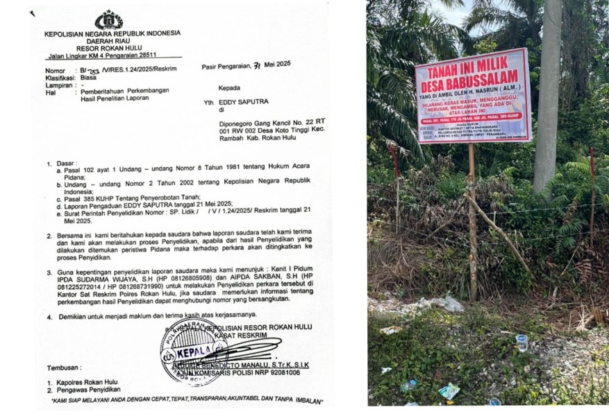 Dugaan Kasus Penyerobotan Lahan, Kades Babussalam Syafei Dipanggil Penyidik