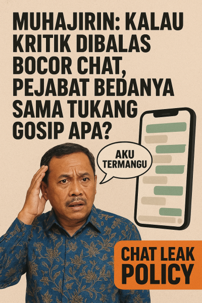 Muhajirin: Kalau Kritik Dibalas Bocor Chat, Pejabat Bedanya Sama Tukang Gosip Apa?