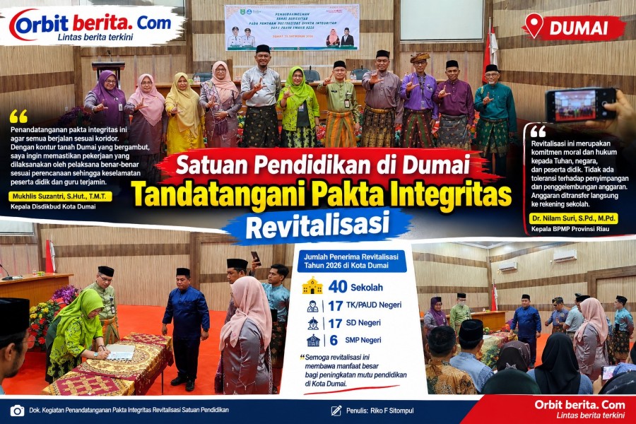 Revitalisasi 40 Sekolah di Dumai, Pakta Integritas Jadi Komitmen Antikorupsi