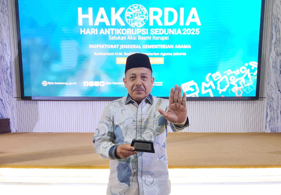 Integritas ASN Diakui, Kemenag Riau Masuk Enam Kanwil Peraih Penghargaan Antikorupsi 2025