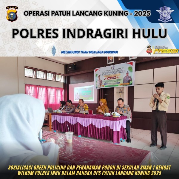 Satlantas Polres Inhu Sosialisasi Green Policing dan Tanam Pohon di SMAN I Rengat