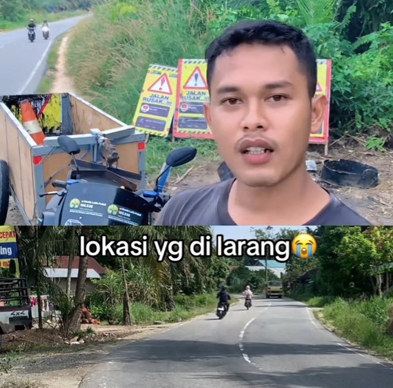 Viral! Relawan Jalan Rusak di Pekanbaru Ditegur RW Saat Tambal Jalan