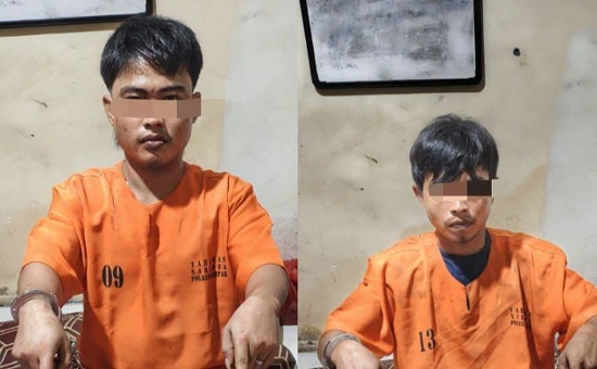 Satresnarkoba Polres Kampar Tangkap Dua Pelaku Narkoba di Desa Geringging