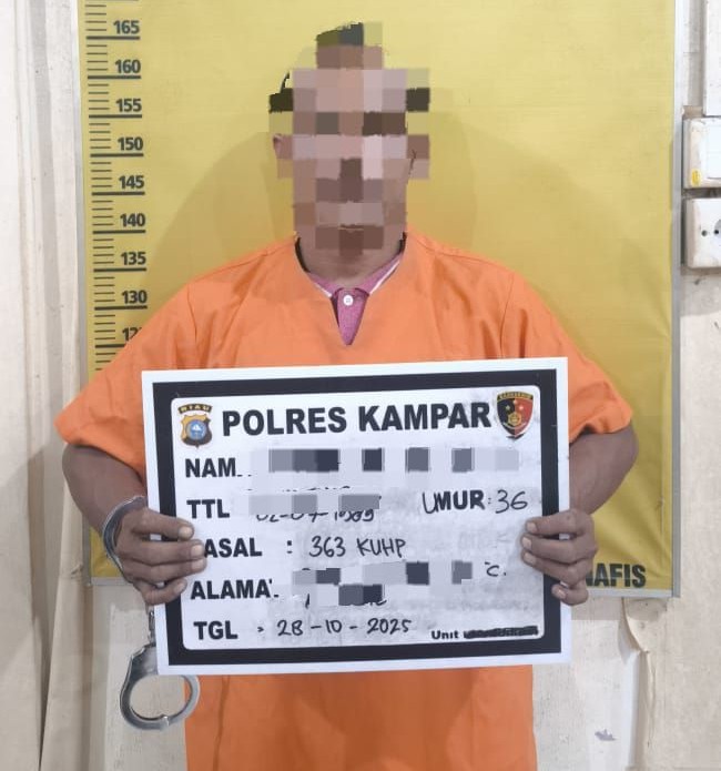 Bekuk Pelaku di Kedai, Tim Resmob Polres Kampar Ungkap Curanmor di Pasar Air Tiris