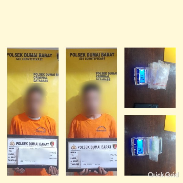 Miliki Sabu dan Pil Ekstasi, Dua Pria Diamankan Opsnal Polsek Dumai Barat