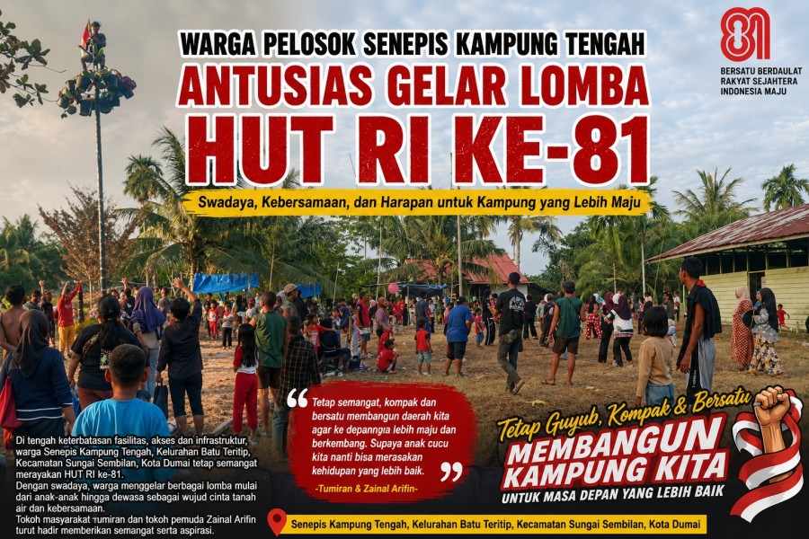 Warga Pelosok Senepis Kampung Tengah Patungan Gelar Lomba HUT RI ke-81