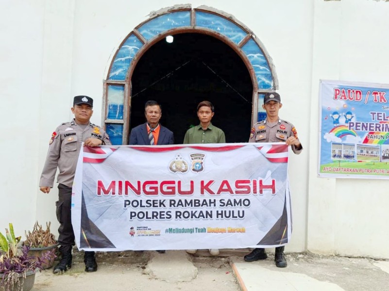 Jaga Kamtibmas dan Pererat Silaturahmi, Polsek Rambah Samo Gelar Minggu Kasih di Gereja GPDI Maranata Telur Aur