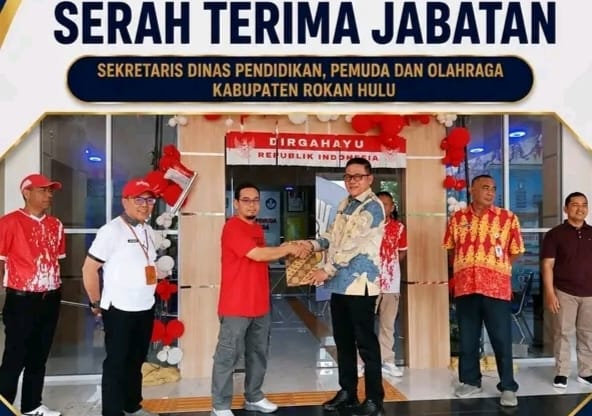 Sehari Usai Dilantik, Alreza Ahyu Resmi Pimpin Disdikpora Rohul, Mawardi Jadi Sekretaris